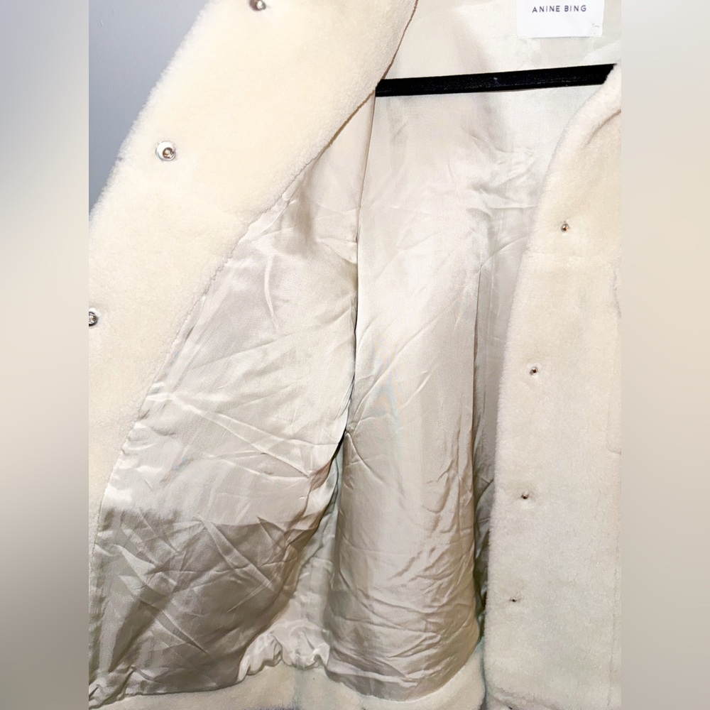 Anine Bing shearling oversized jacket ivory small teddy shacket - Picture 14 of 15